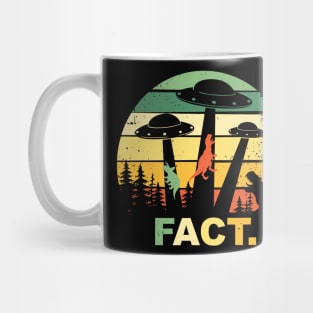 Dinosaur UFO Abduction Vintage Mug